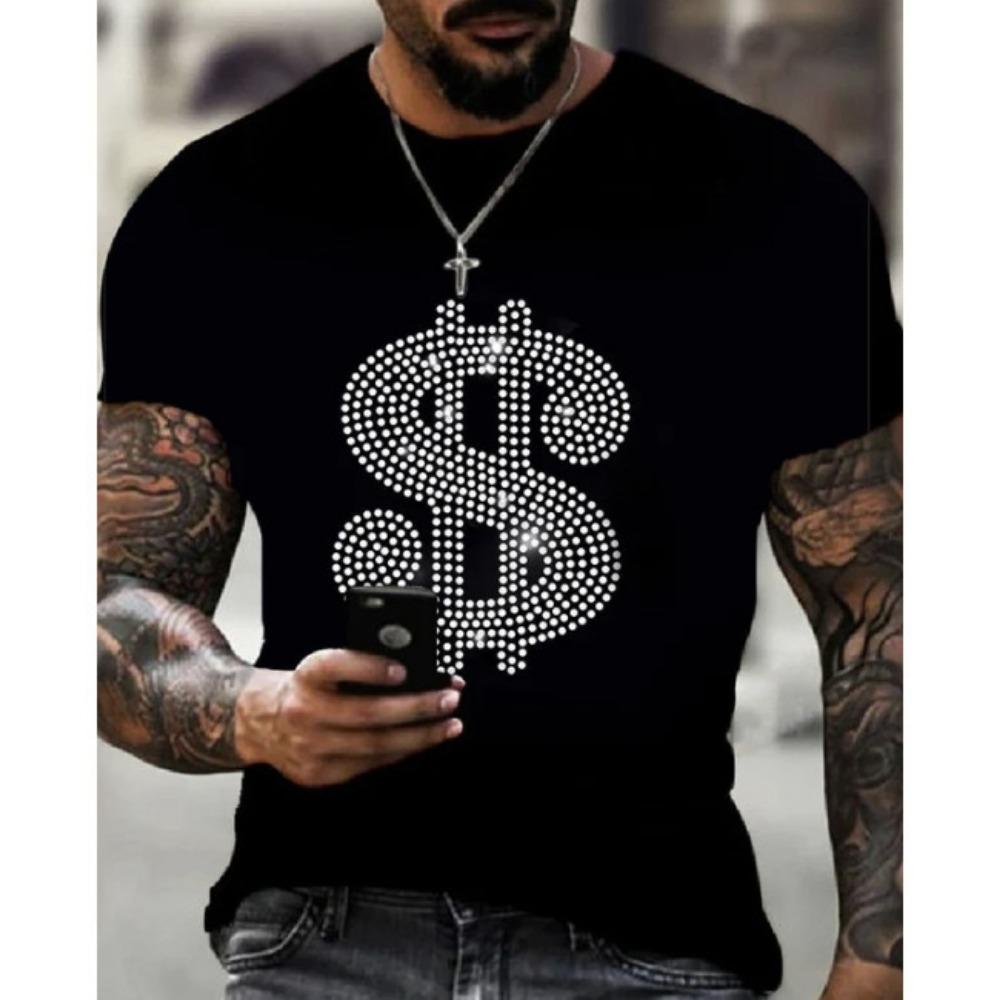 Summer Men's Clothing, 3D Letters, T-shirt, Hip-hop Street, Personal O-neck, Casual Trend, Harajuku Short Sleeved Shirt