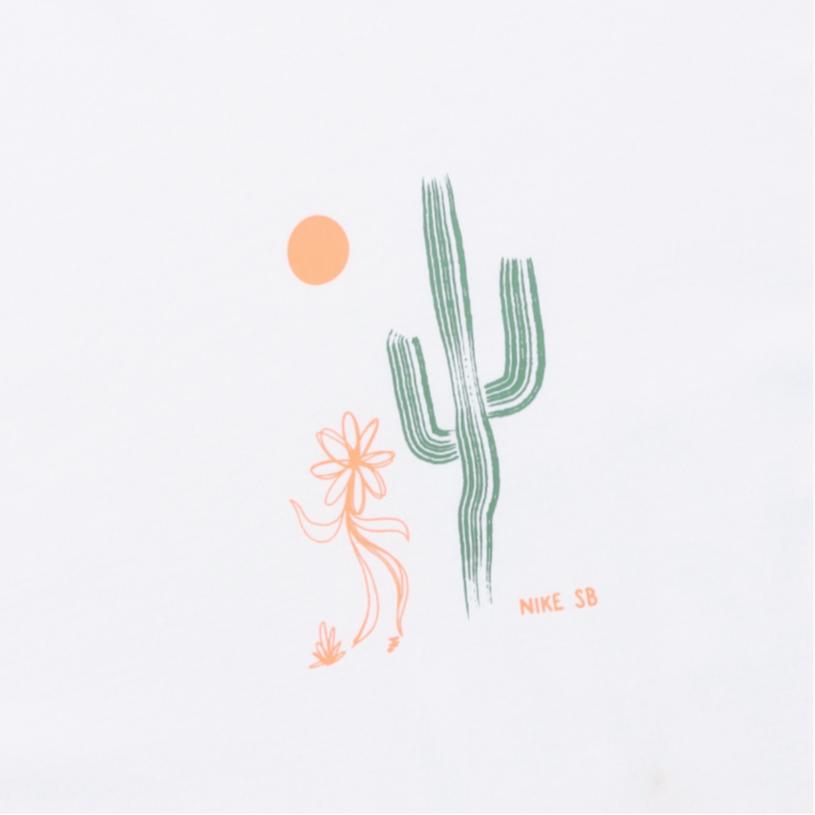 Nike SB Cactus Flower Print Short Sleeve T-Shirt Men Tops White DQ1861-100