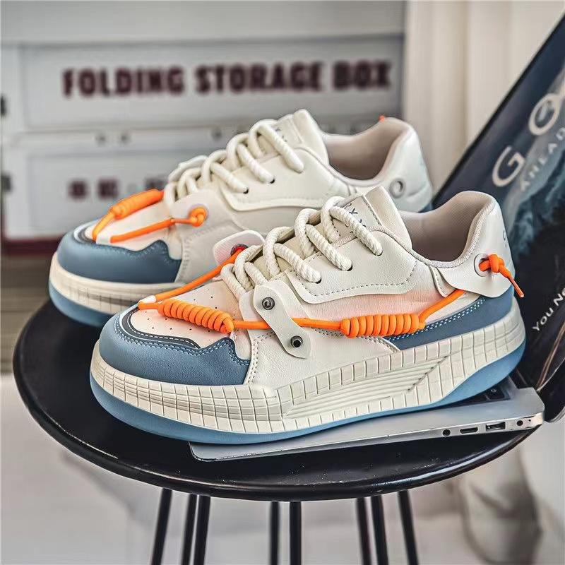 Autum Men Shoes Platform Male Casual Chunky Sneakers Board Shoes Fashion Thick-soled Trendy Vulcanized Shoes Student 2024 New
