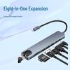 Type-C Multi-Port Hub: USB Splitter with HDMI, Ethernet, and Eight-in-One Docking Station.