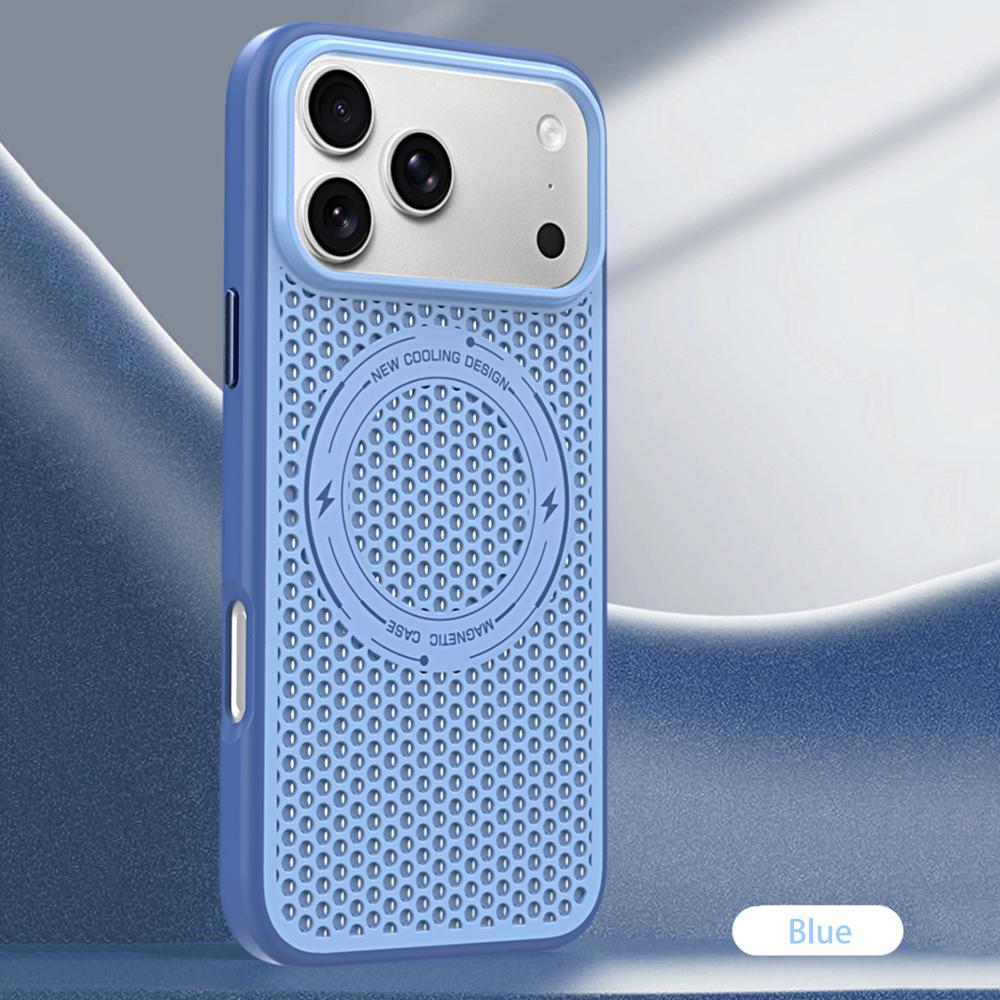 Luxury Dissipate Heat Hard Phone Case For iPhone 17 Air 16 15 14 13 Pro Max 17 Pro iPhone 17 For Magsafe Wireless Charge Cover
