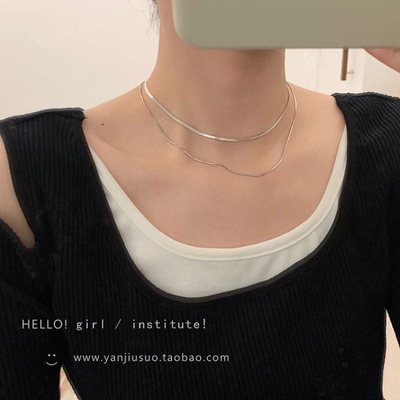 Double-Layer Rose Zircon Sweater Necklace - Women's Versatile Clavicle Chain, Light Luxury, High-End, Niche Accessory