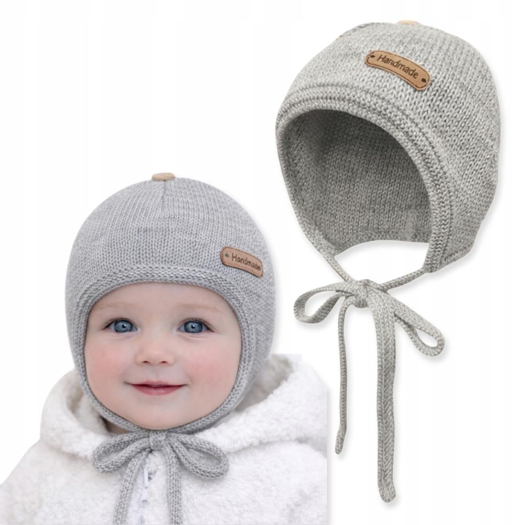 Children' Hat 44-46 Tied Covers the Ears Spring Autumn Dartomik Ash