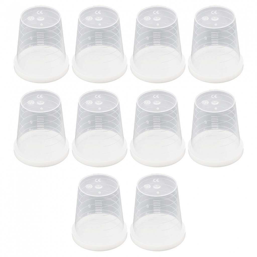 Mätbägare för medicin Behållare 40/28 mm 10 st Mått graderad Med lock 30 ml