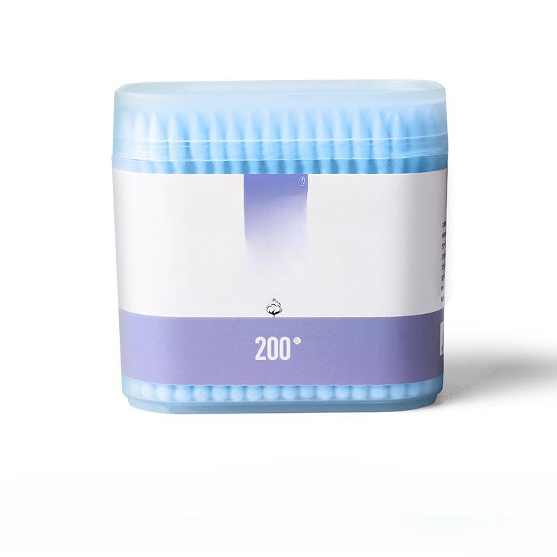 100/200 Stück Boxfarbige Make-up-Entferner-Wattestäbchen Eyeliner-Reinigung Doppelkopf Spiralspitze Wattestäbchen