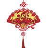 1PC Lunar New Year Luck Red Blessing Hangable Decor Vietnamese Good Fortune Fan Ornament Vietnamese Letters Tassels