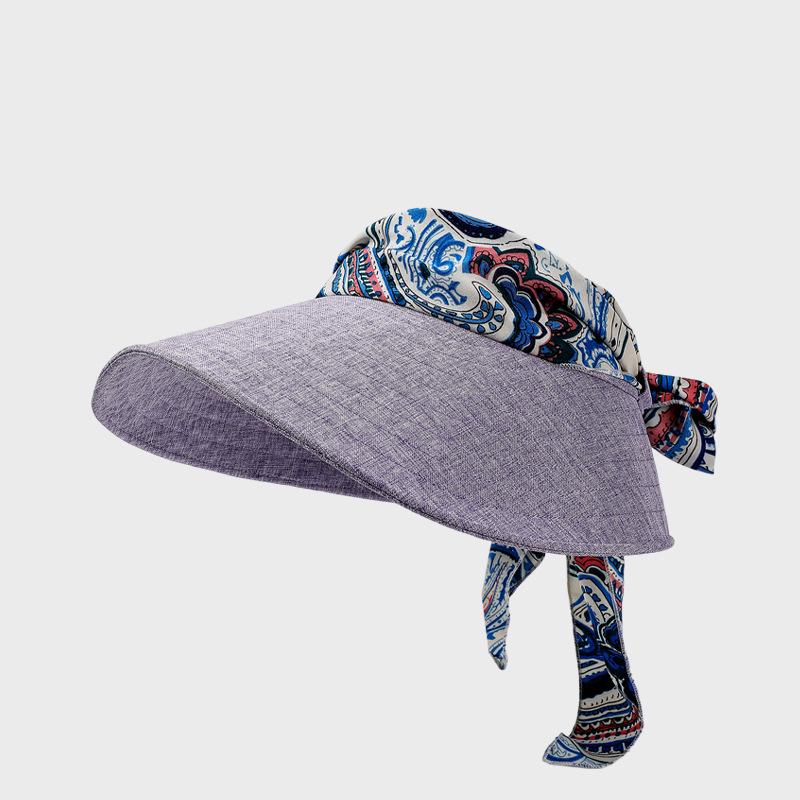 Letní Prošívaný Prázdný Vrchol Cyklistická Větruodolná Čepice Dámská Cestovní Sluneční Clona Mašle Velký Plážový Klobouk