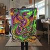 Dragon Elephant Dinosaur Print Flannel Blanket,High quality Comfortable for All Seasons,Home Decor,Warmth and Comfort,Perfect for Christmas Gifts