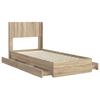 Bed Frame with Storage Space and Headboard Sonoma Oak 75 x 190 cm