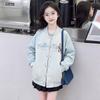Girls' Spring/Autumn 2026 Casual Baseball Jacket - Stylish Medium & Large Children's Top Trendy Wear