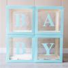 4PCS Transparent Balloon Box Birthday Surprise Box Proposal Advertisement Party Layout Cyber Red BABY Letter LOVE Box