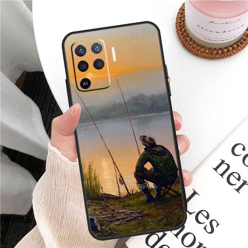 Fish Fishing Fisherman Case For Oppo A78 A54 A74 A94 A17 A57 A77 A76 A16 A96 A18 A60 A80 A40 A38 A58 A98 A15 A5 Pro