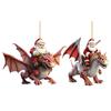 2 PCS Personalized Christmas Ornaments Santa Flying Dragon 2D Flat Acrylic Xmas Hanging Pendant for Wedding Holiday Pendants