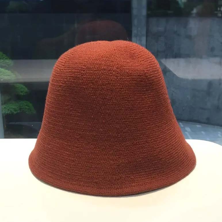 WTEMPO Spring Fall Winter Knitted Bucket Hats Women Solid Color Casual Woolen Hats Versatile Shopping Travel Hats