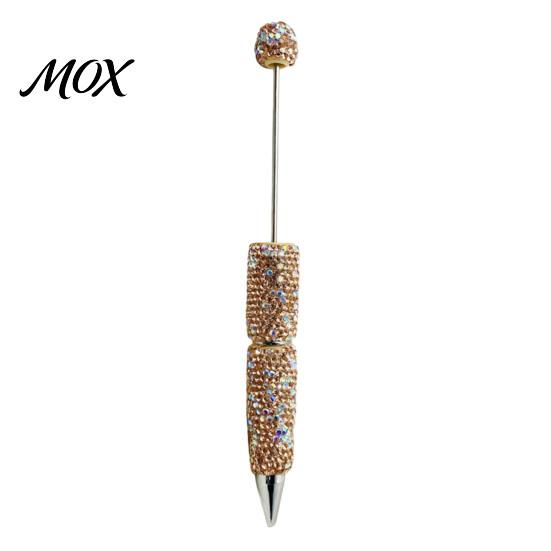 Beaded Ballpoint Pen Diamond Beadable Pens, Bling Rhinestone DIY Bead Pen, Crystal Shaft Decorative Black Ink Pens for Decorations Office School
