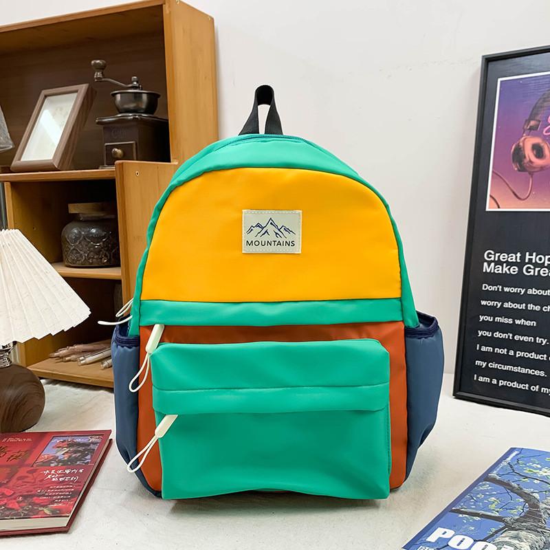 Fashion Color Blocking Design Children Backpacks For Daily Outdoor Activities