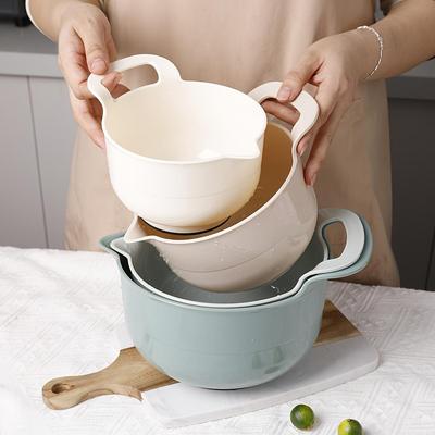 4-teiliges Kunststoff-Rührschüssel-Set, Rutschfeste Salatschüssel, Backvorbereitungsschüsseln, Mehrzweck-Spülschüsseln, Küchenutensilien, Verschiedene Größen