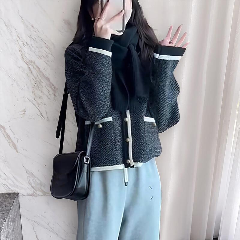 TonLion 2025 Autumn/Winter Women's Color-Block Cardigan