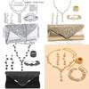 Minimalist European Style Jewelry Set With Water Diamond Embellishments For Women