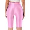 Womens High Waist Glossy Shorts Elastic Fit Workout Leggings Swimwear Athletic Casual Bottoms