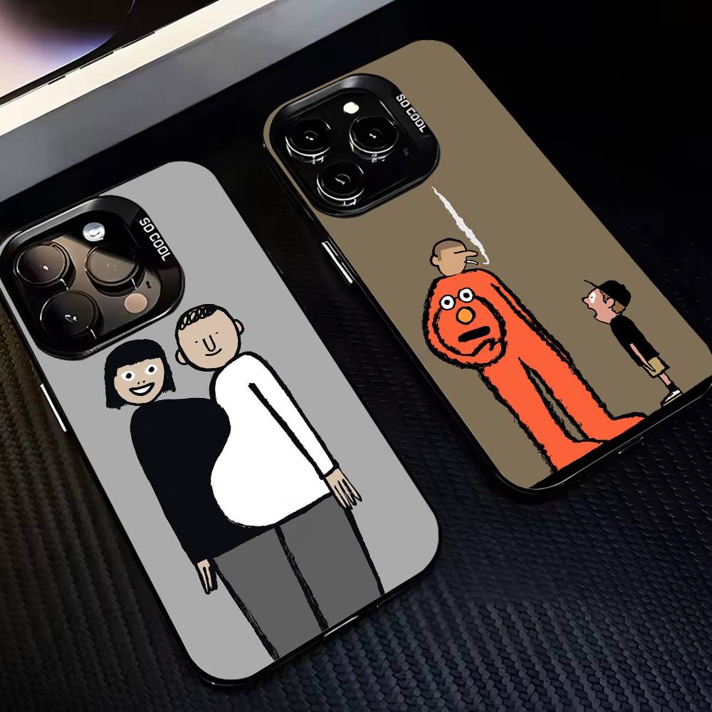 J-Jean J-Jullien M-Minimalist Art Phone Case For iPhone17,16,15,14,13,12,11,Pro,MAX White Matte Shockproof Cover