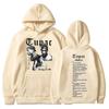 Felpa con Cappuccio Tupac Shakur Uomo Donna Stampa Grafica All Eyez on Me Felpa con Cappuccio Hip Hop Rapper Ritratto Pullover Streetwear Felpa Casual per Fan Regalo