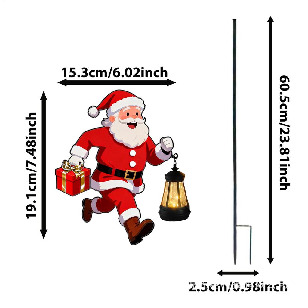 Solar Christmas Palace Lantern Warm lights Santa Claus Outdoor Garden Lights for Yard Lawn Holiday Party Decor