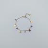 18K Gold Peach Heart Bracelet with Colorful Natural Stones - Minimalist Stainless Steel Women's Jewelry