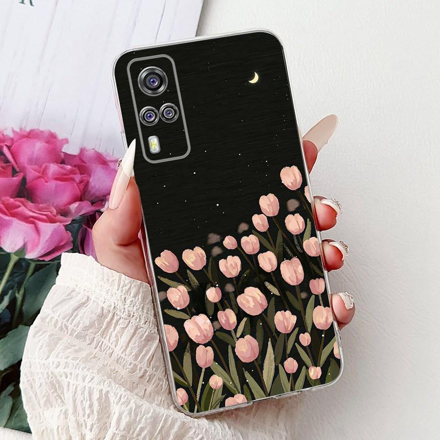 For Vivo Y33s Y21 2021 Y21A S G Y31 Y33 Y53s Y51 Y51a Y73 4G Y03 Y18 Y28 Phone Case Soft Silicone TPU Butterfly Flower Covers