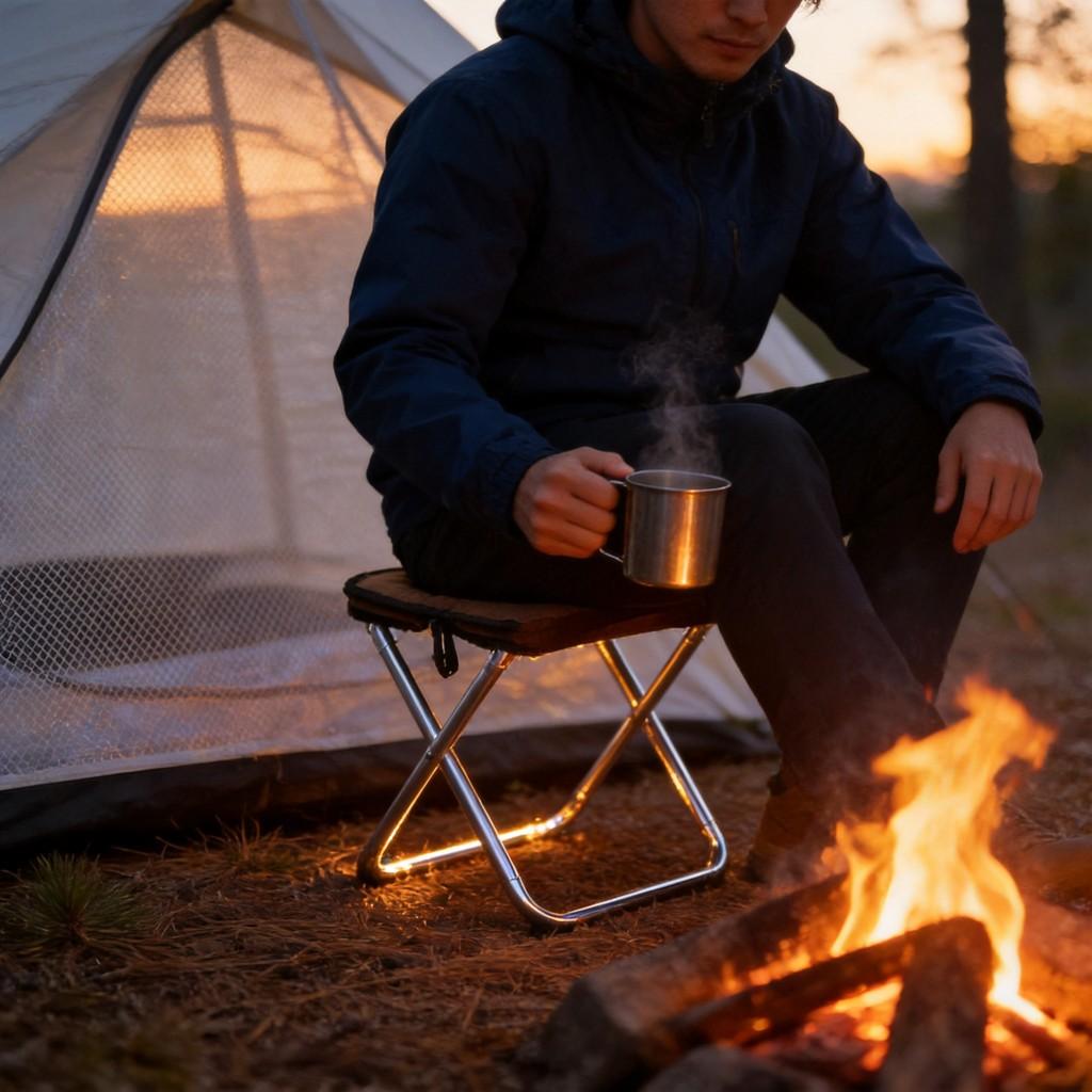 Outdoor Folding Camping Stool With Aluminum Alloy Frame For Travel And Bbq Activities