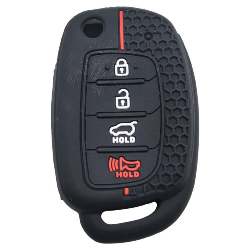 Silicone Protective Case for Hyundai Tucson/Santa Fe IX45 3+1 Button Folding Remote Key