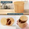 Durable Wooden Seasoning Pot Wood Salt Container with Swivel Magnetic Lid, Built-in Spoon Lid Condiment Holder Jar, Moisture Proof Spice for