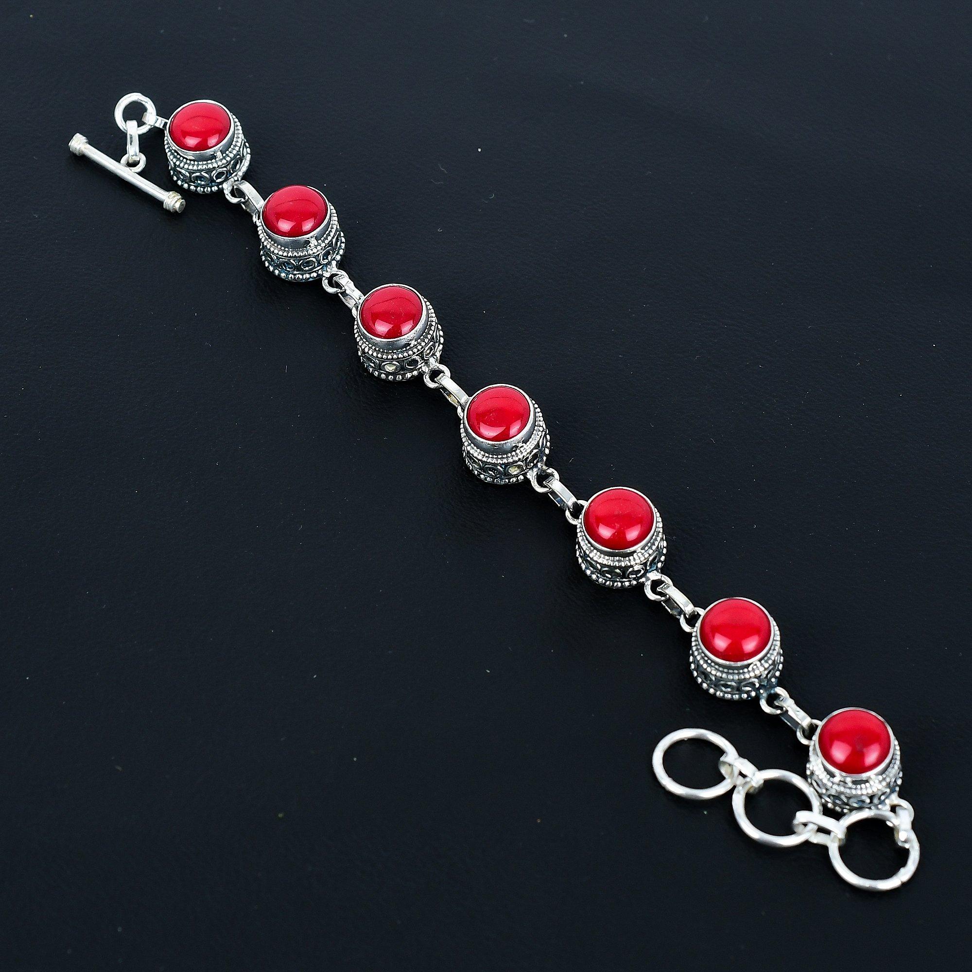 

Браслет из натурального красного коралла, браслет из стерлингового серебра 925 пробы, браслет с регулируемой цепочкой, браслет ручной работы в стиле бохо, украшения из красного коралла, подарки на помолвку 8 красный