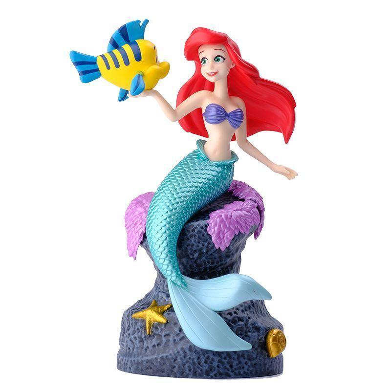 Ariel anime figure Character Peripherals Little Mermaid Sitting Statue Fish Tank model dolls Ornaments Decoration Birthd