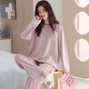 Douyin Live Pajamas Women's Round Neck Can Be Worn Outside, Autumn Simple Casual Style Women's Long-sleeved Loungewear Casual Suit
