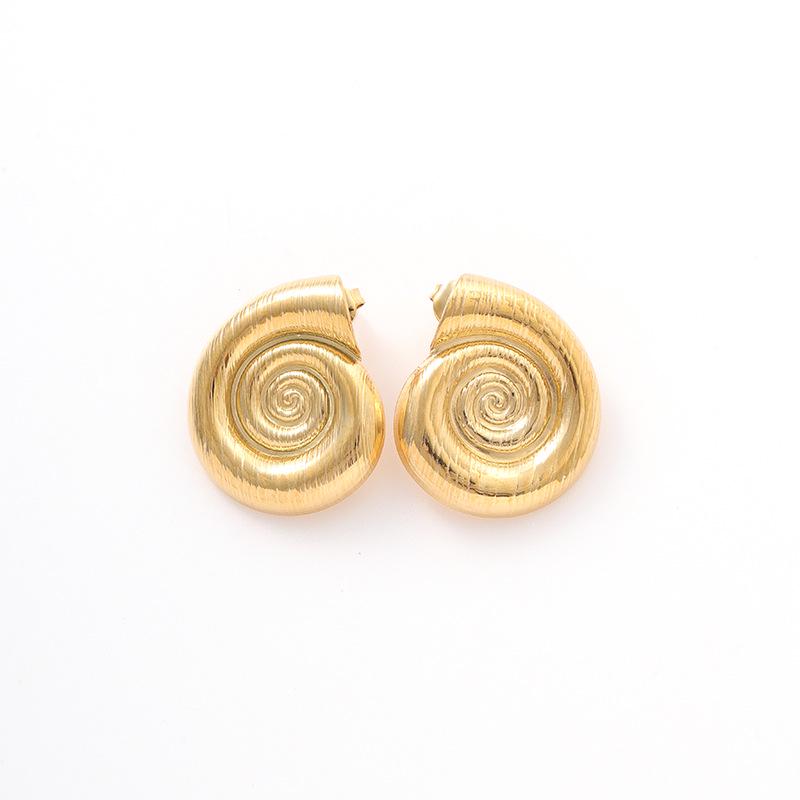 18K Gold Stainless Steel Flower Shell Beach Earrings