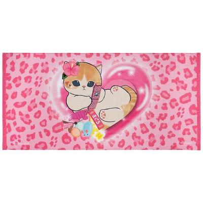 Mofusand GAL Nyan Weiches Badetuch ( Rosa Leopardenmuster ) Japan NEU