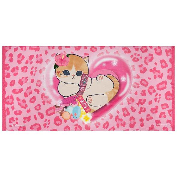 

mofusand GAL Nyan Мягкое банное полотенце ( Розовый леопардовый принт ) Япония НОВЫЙ