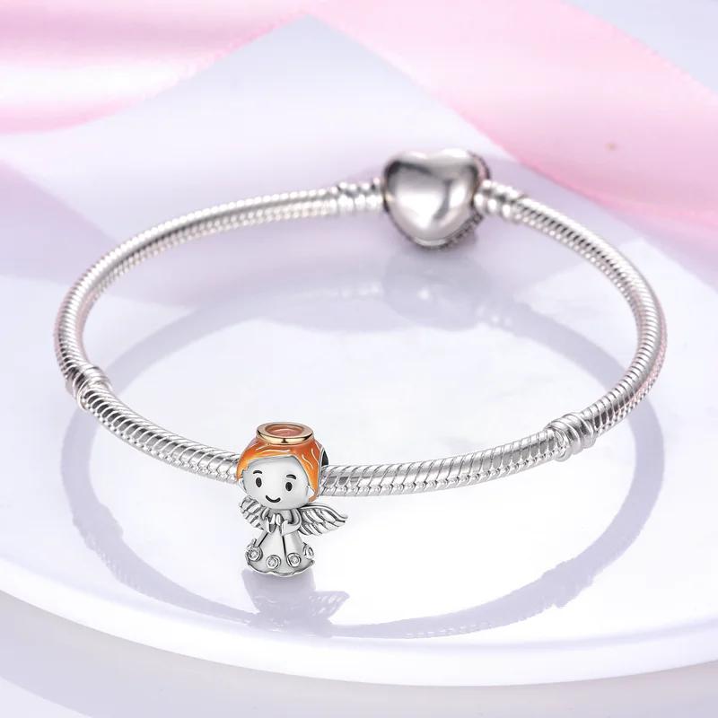 Original Charms Copper Plated Creative And Cute Angel Baby Beads Fit Bracelets For Women Jewelry Making Fine Gifts