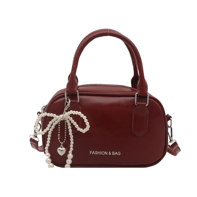 Neue Sommer Mode Einfache Damen Quadratische Tasche Perlen Schleife Umhängetasche Crossbody Tasche