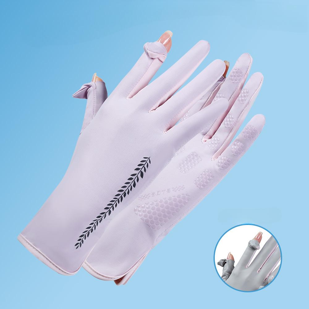 Sunscreen Gloves for Summer Driving for Women In Summer UV Anti Slip Ride Electric Bike Thin Sunshade Ice Silk Breathable Finger