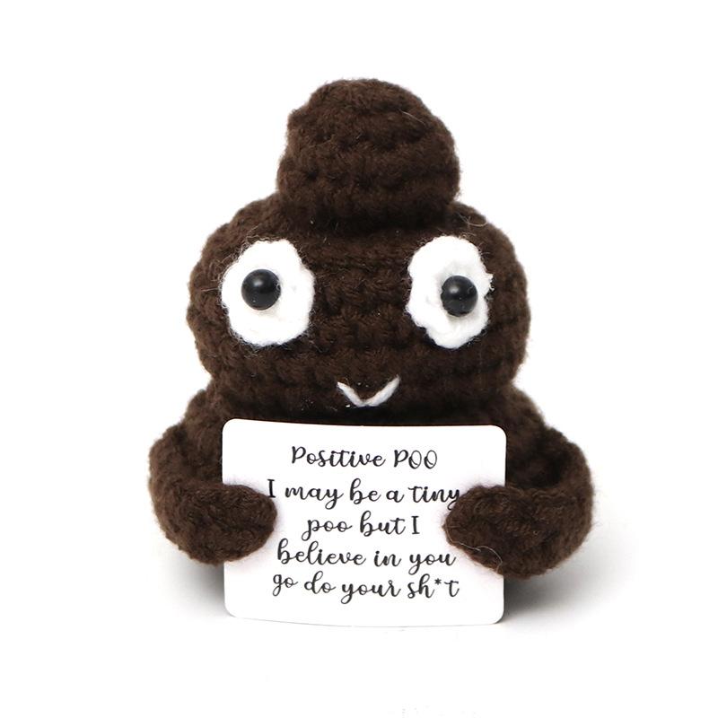 Crochet Emotional Support Crochet New Knitted Positive Animal Funny Gifts for Friend Table Bookshelf Decoration