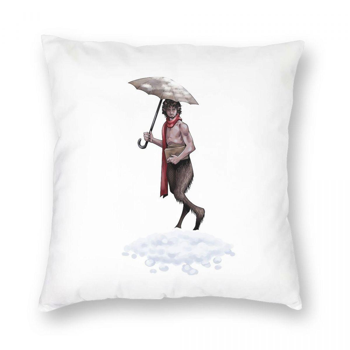 Mr Tumnus From Narnia Square Pillowcase Polyester Linen Velvet Pattern Zip Decor Pillow Case Car Cushion Cover Peach skin 18*18(CM)-1Pcs