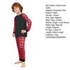 2Pcs/Set Family Matching Pajamas Set O Neck Long Sleeves Top Plaid Trousers Festive Parent-child