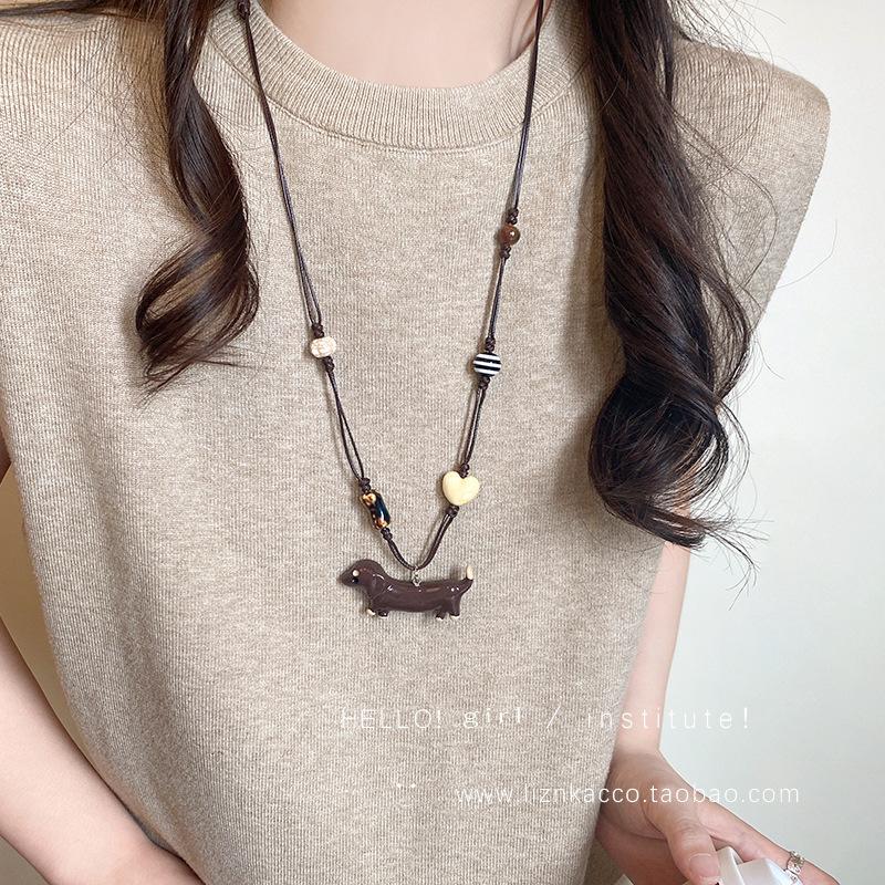 New Chinese Retro Popular Ethnic Style Necklace Women's Versatile Niche Long Sweater Chain High-end Simple Accessories