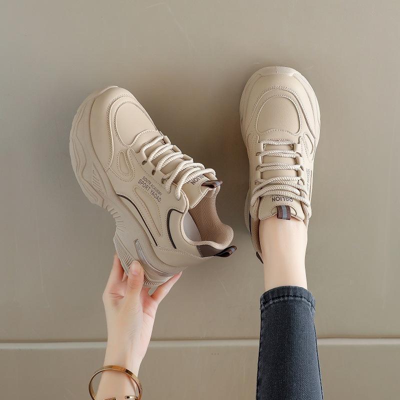 Plattform-Dad-Schuhe Herbst Neu Kleine Innen-Absatzerhöhung Rutschfest Lässige Sportschuhe