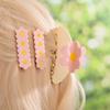 Colorful Acetic Acid Shark Clip Rhinestone Back Head Hair Grab Cute Sakura Barrettes  Girls