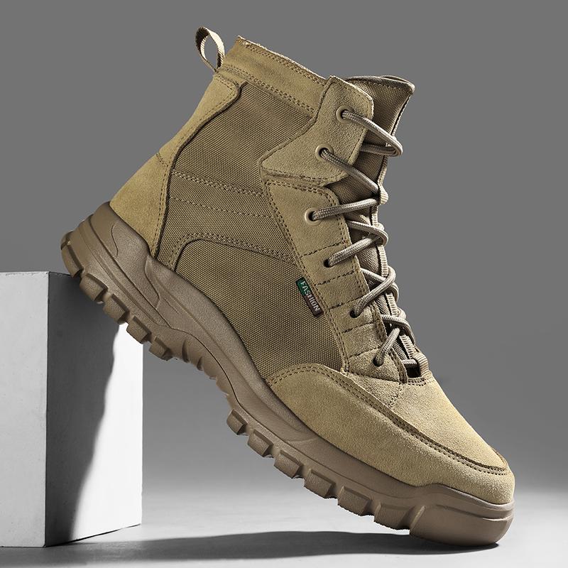 Fashion Street Style Male Mid-Calf Boots Comfortable  Men's Genuine Leather Motocross Boots Fashion Basic Boots Versatile High Top Shoes