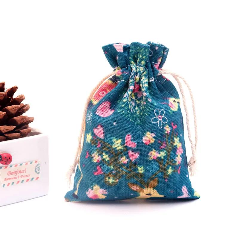 (10x14cm) Cute Cartoon Travel Storage Bag Cotton Drawstring Bag Pouches Candy Favor Holder Jewelry Party Gifts Bag 10pcs/lot