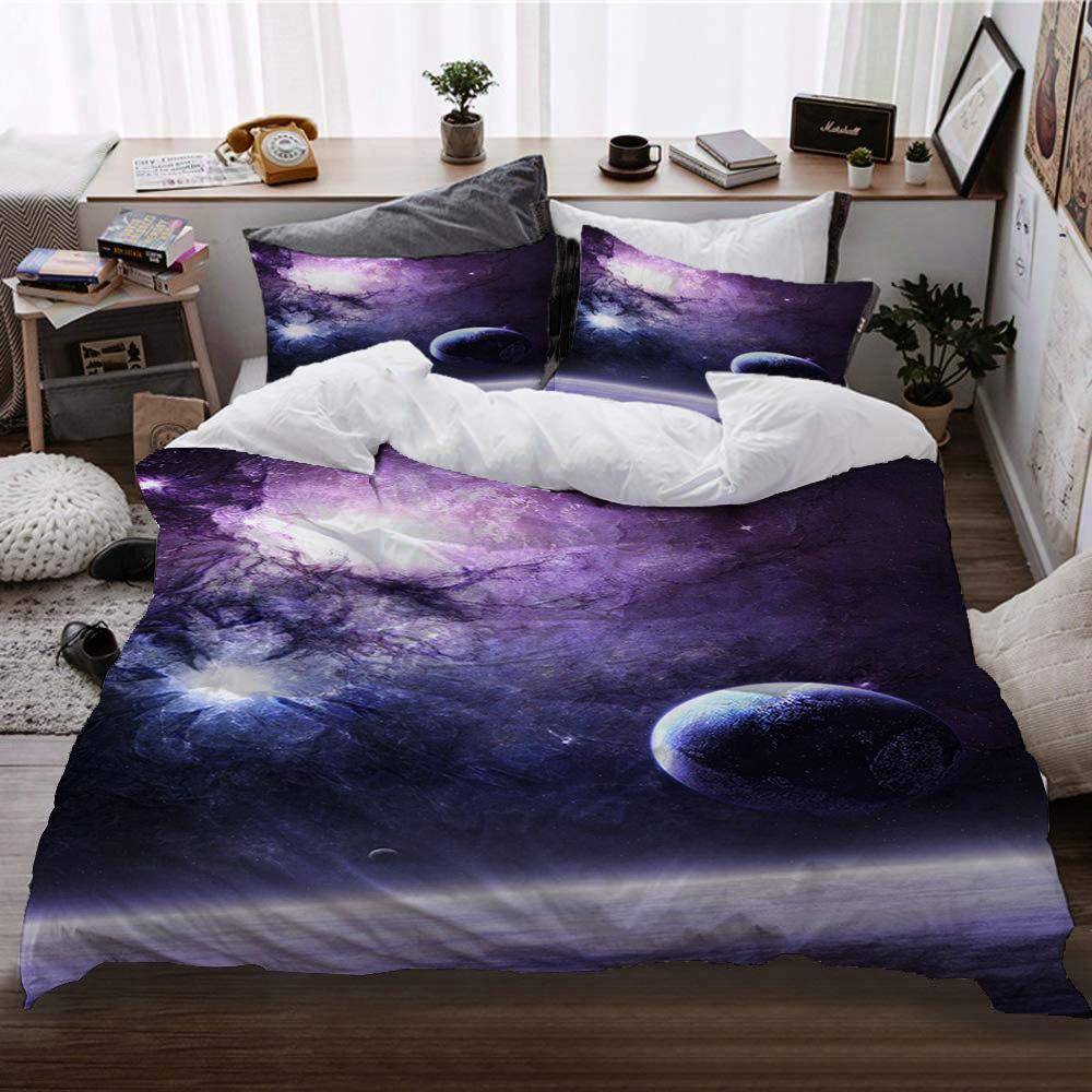 Cosmic Interstellar Wind Bed Three-Piece Set Four-Piece Digital Printing Quilt Cover Pillowcase